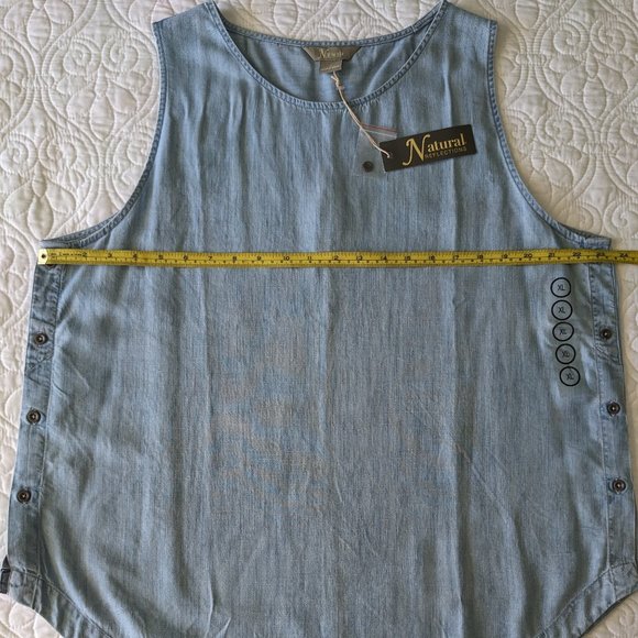 Natural Reflections (from BASSPRO SHOPS) Light Chambray Tank Top with buttons XL - Picture 14 of 14